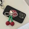 Bow Cherry Keychains Backpack Pendant Creative Phone Case Key Chain Couple Backpack Pendant Gifts