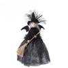 1 Pcs Broom Witch Doll Haunted House Doll Ornaments Black Spider Web Dress Witch Halloween Ghost Festival Decorate Props
