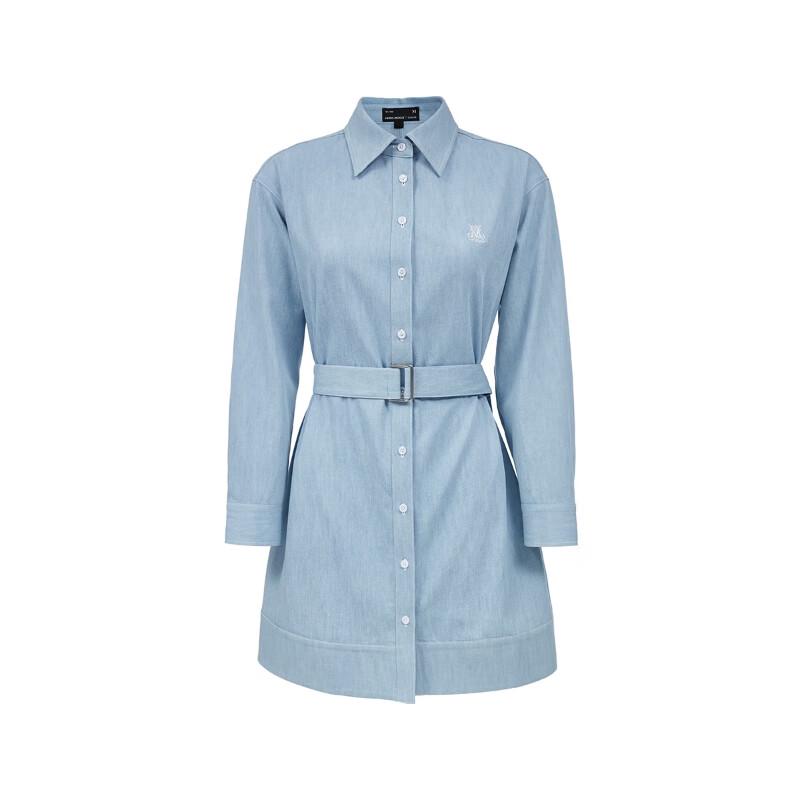 VEROMODA Women's Lyocell Cotton Belted Shirt Dress