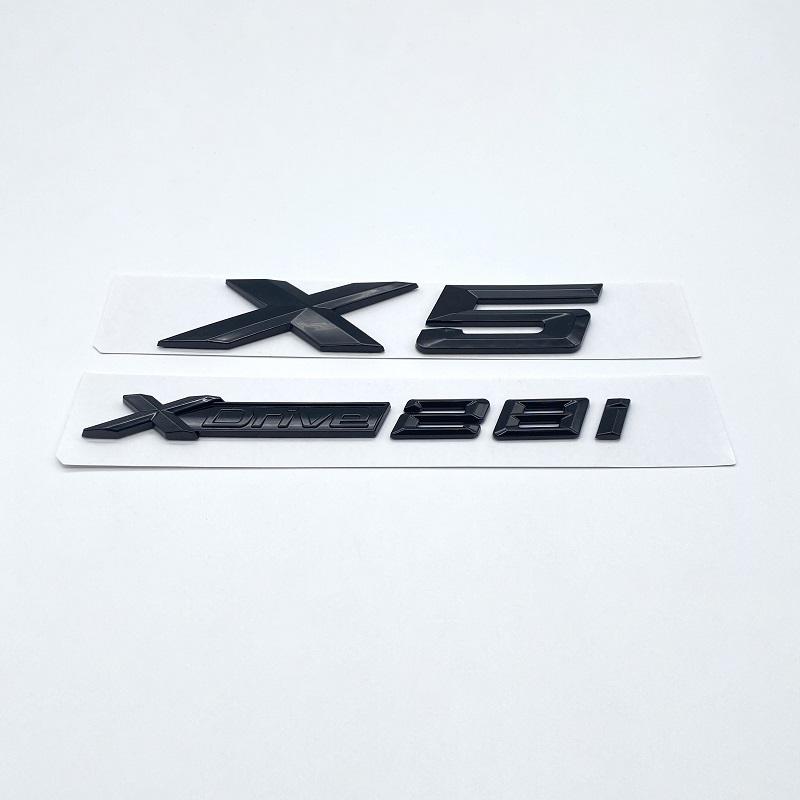 Glossy Black 3D Letters XDrive 28i 30i 36i 40i 50i 30d ABS Emblem for BMW X5  E70 F15 G05 Series Car Trunk Logo Sticker