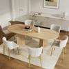 Extendable Dining Table 120/160 * 80 Cm, Suitable for 4–6 People, Rounded Corners, Thickened Tabletop, Simple Style, Oak Color(old sku:N634D0003E)