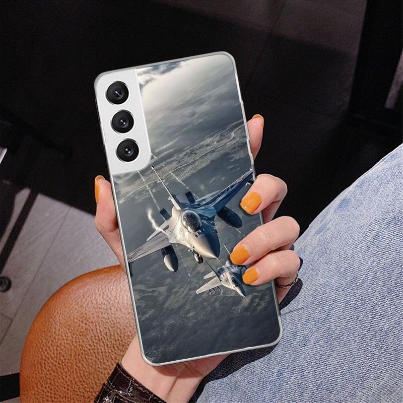 Military Aircraft Warship Fighter Phone Case For Samsung Galaxy S24 S25 Edge S26 Ultra S23 S22 S21 Plus S20 FE + Personalized Pr