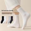 Women's Mid-Calf Summer Thin Socks - Anti-Pilling, Versatile, Sweat-Wicking, Odor-Resistant, Long-Staple Cotton, Solid Color.