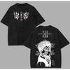 Anime Demon Slayer Retro Double Sided Washed Mens Super Large Tshirt SpringSummer New Style Suitable for Both Men and Women