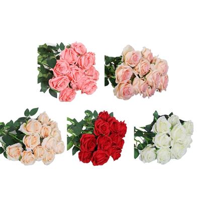 12Pcs Artificial Rose Flower Realistic Simulation Rose Bouquets for Home Garden Decoration, Wedding Flower Arrangements