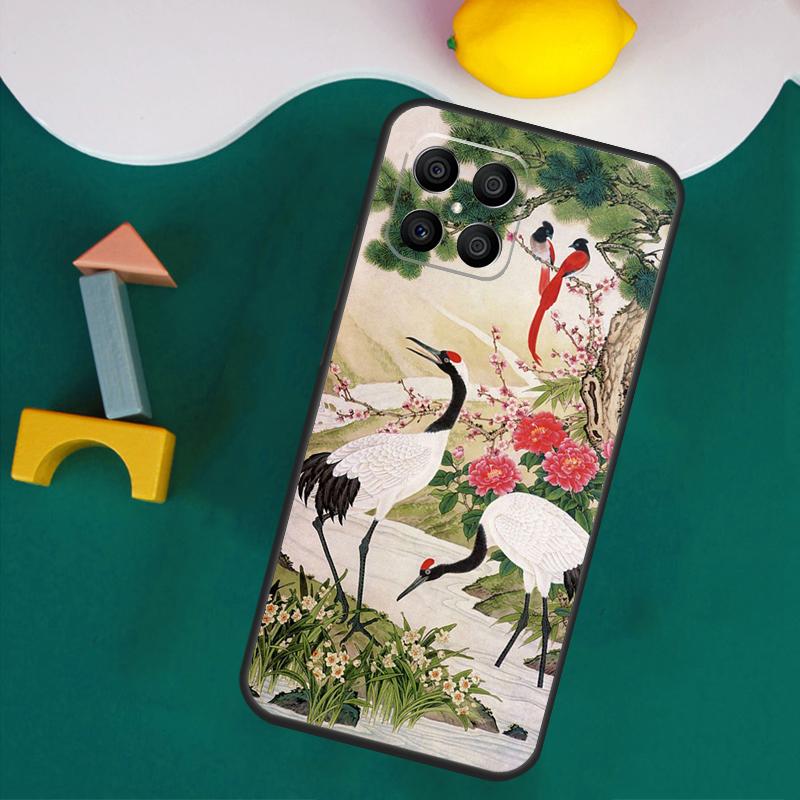 Red-crowned Crane Bird Case For Honor 200 Lite 50 70 90 X9a X8a X8 X9 X8b X9c X9b Honor Magic 5 6 Pro 7 Lite Cover