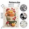 Herbstkürbis Pilz Tasse Rahmenloses Perlenmalerei-Set 3D Perlen Leinwand Kunst Romantische Wohnwanddekoration Basteln DIY Handgemacht Thanksgiving Dekoration