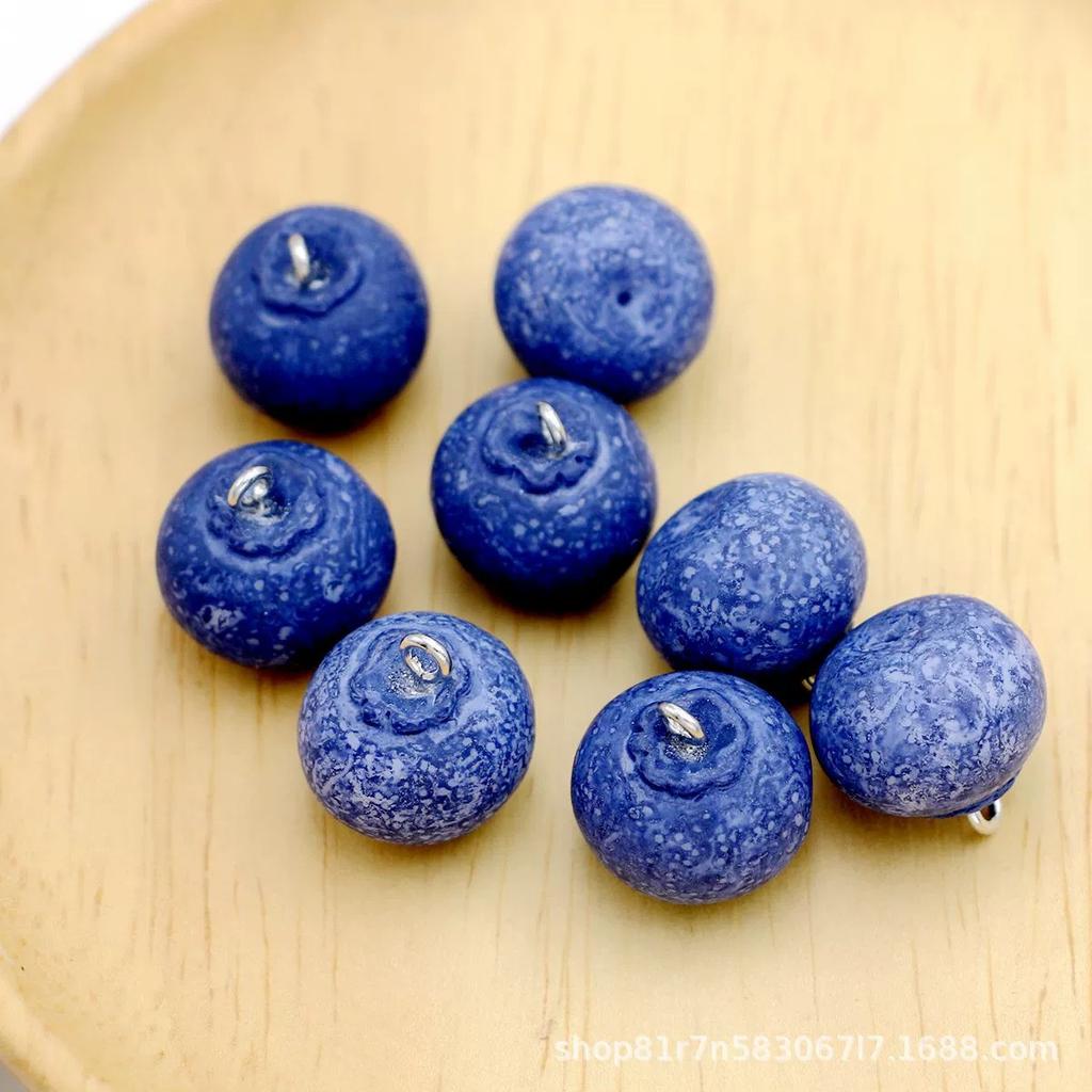 8 Stück Blaubeer-Form Niedliche Ornamente Frucht-Anhänger Schmuckherstellung DIY Halsketten Armbänder Ohrringe Schlüsselanhänger Zubehör