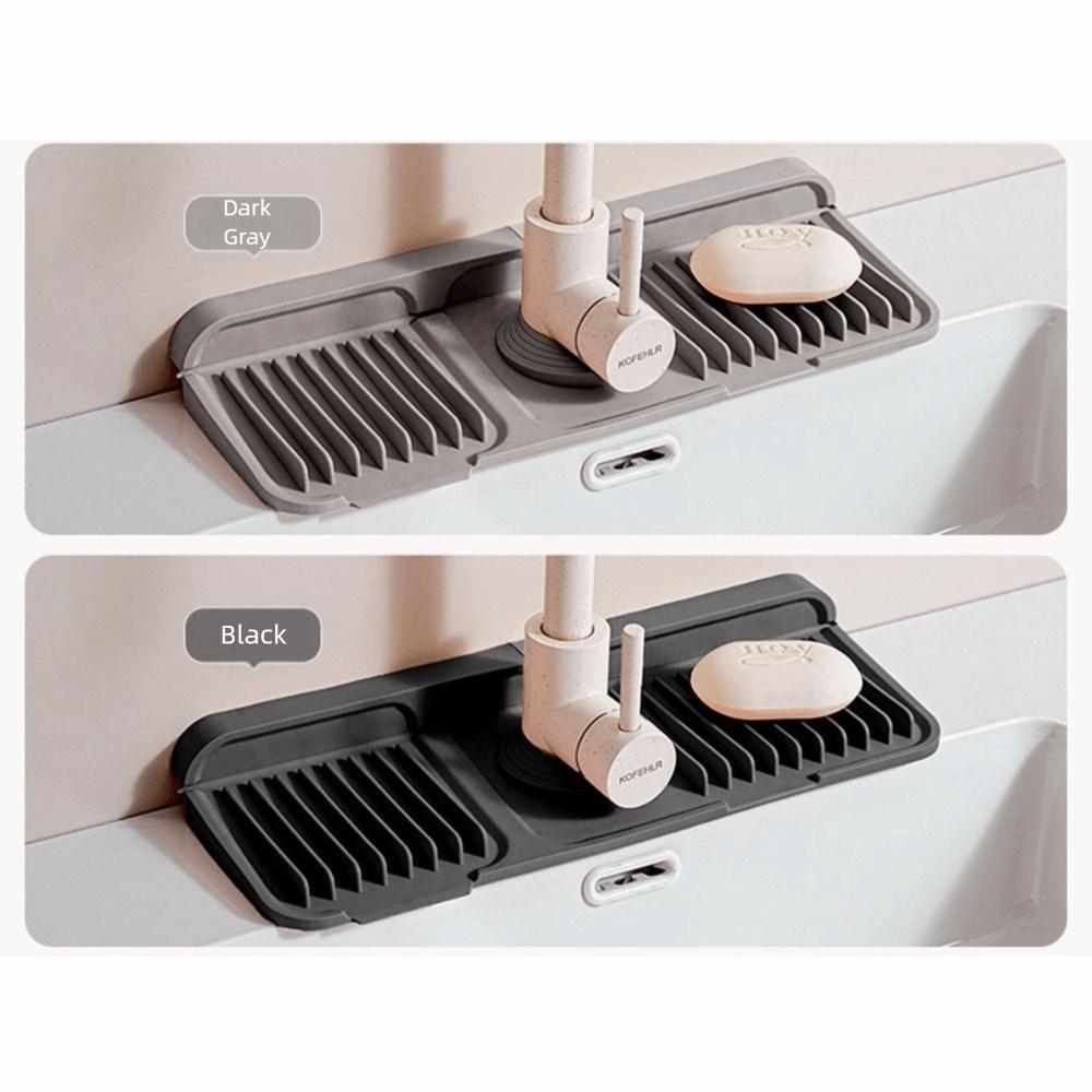 Slope Faucet Splash  Pad Quick Dry Water Drip Catcher Stable Silicone Sink Drying Mat  Kitchen