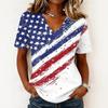 Camicie da Donna T-shirt Trendy con Scollo a V Top Stampati Casual da Donna