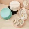 Round Dustproof PU Jewelry Box - Portable Storage for Earrings and Ornaments