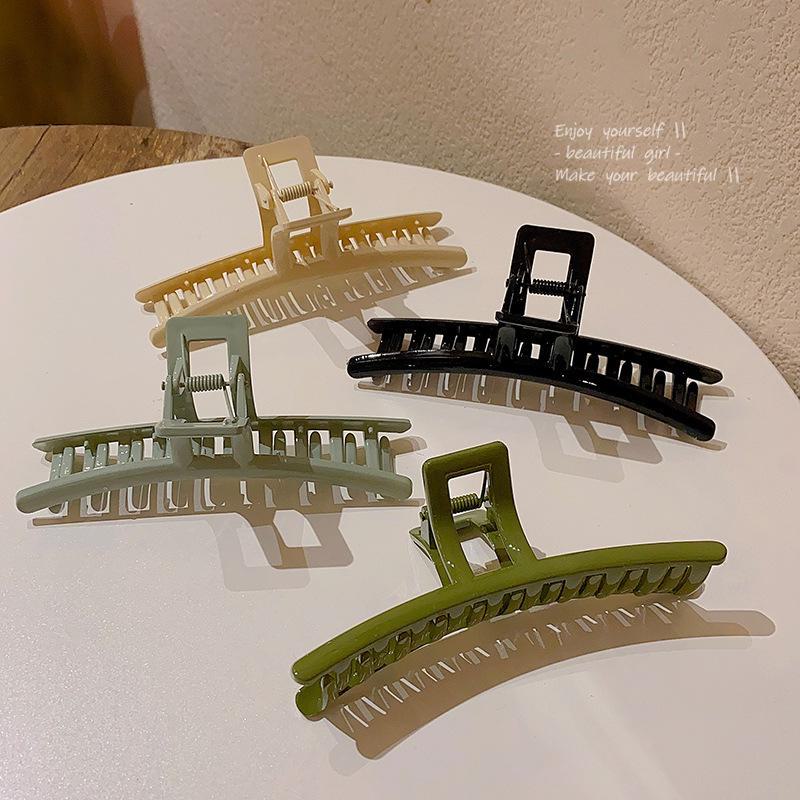 Versatile Korean Oversized Square Arc Hairpin Shark Clip