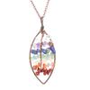 Handmade Winding Curved Leaves Natural Gravel Tree Of Life Crystal Lucky Tree Necklace N05