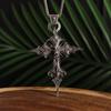 1PC Gothic Crucifixion Skull Cross Pendant Necklace Catholic Prayer Jewelry for Men and Women Punk Trendy Jewelry