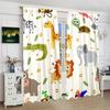 2 Pieces of Cartoon Dinosaur Printed Curtains   Pole Bag Curtains   29*64 Inches   Home Decoration   Room Decoration