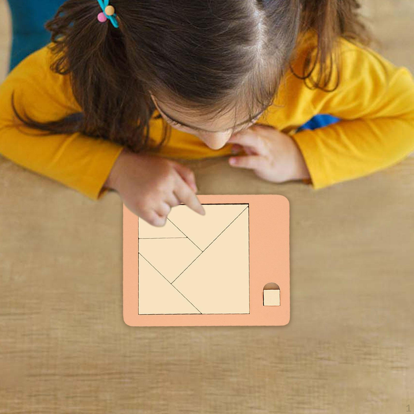 

Kids Tangram, сортировщик фигур, игрушки Монтессори, геометрический пазл для девочек и мальчиков