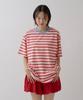 Sayu Striped Biscuit Short Sleeve Tee Red
