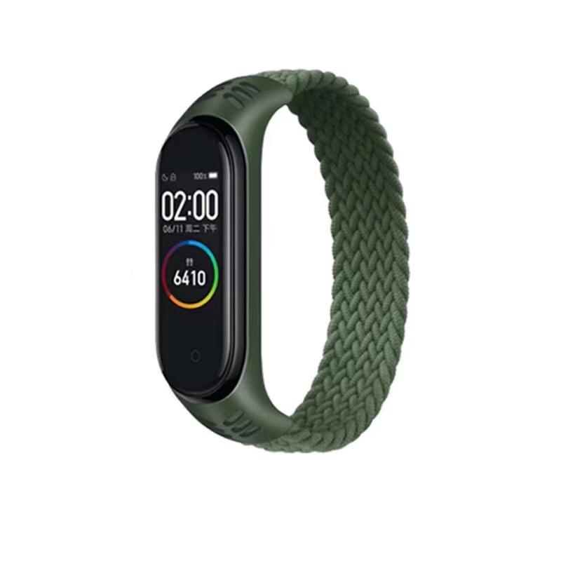 

Сменный браслет для Xiaomi Mi Band5 4 3, нейлоновый ремешок, спортивный браслет на запястье для Mi Band 4 Miband 4 3 Band4, ремешок для умных часов 160MM зелёный