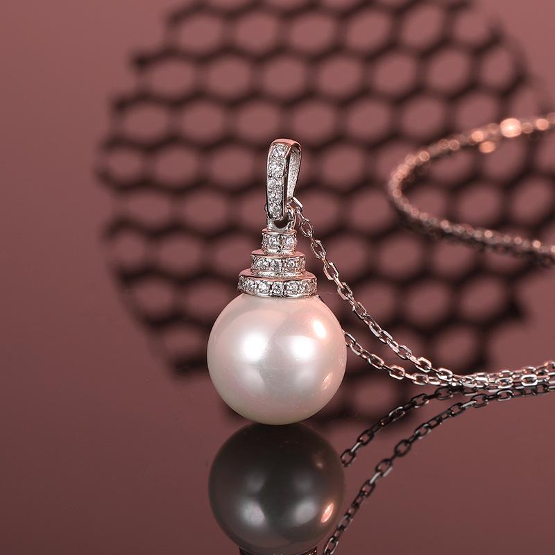 Elegant 925 Sterling Silver Pearl Necklace for Women - Exquisite Small Pearl Pendant