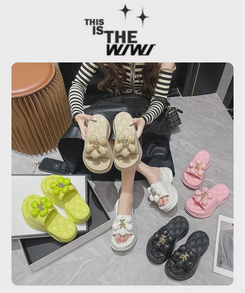 2023 Women's Fashion Thick-Soled Heightening Non-Slip Slippers for Indoor & Outdoor Winter Wear