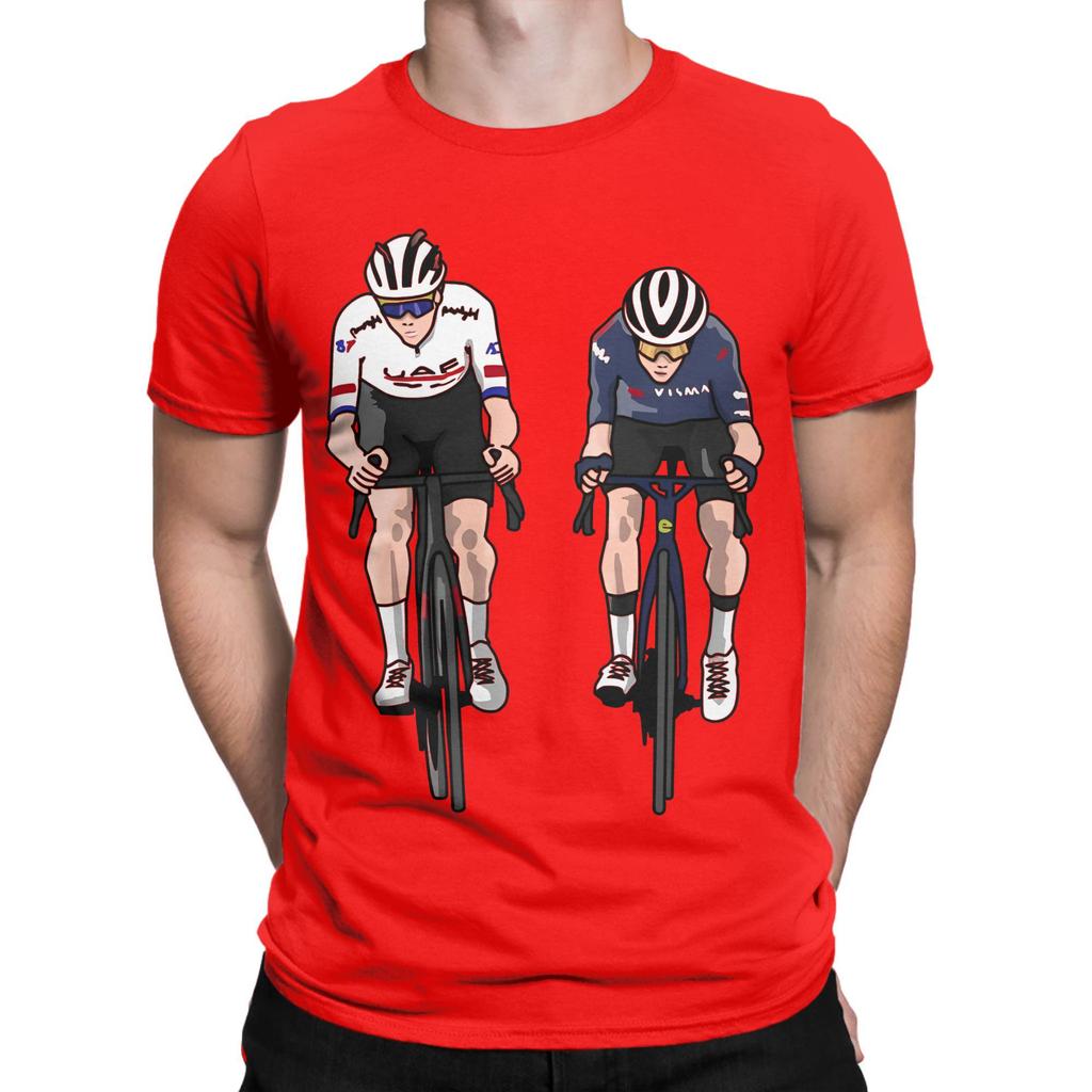 Hipster TADEJ POGACAR TShirts Men Round Collar Pure Cotton T Shirt Cycling NO1 Short Sleeve Tee Shirt New Arrival Clothes