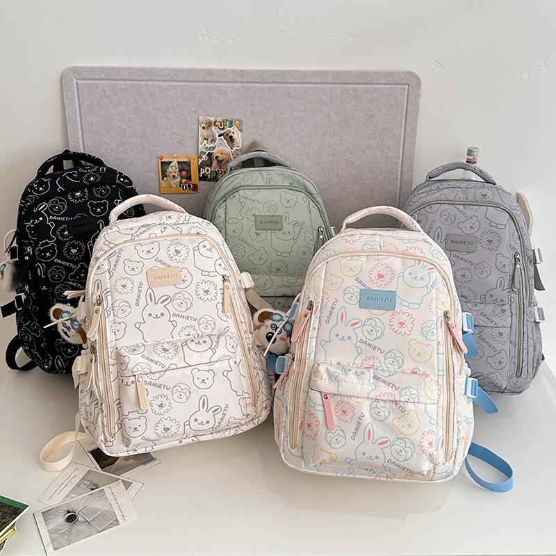 Graffiti Print Backpack Women's Backpack Large Capacity Student Schoolbag
