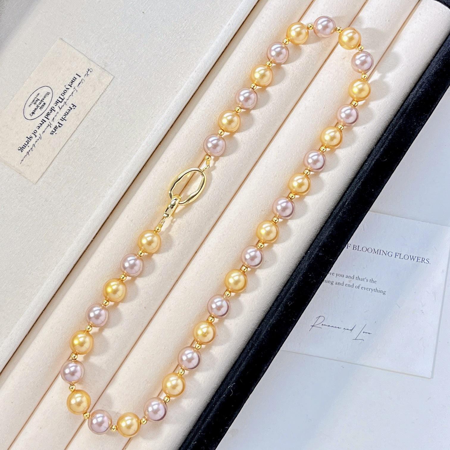 10Mm High Gloss Maillard Artificial Crystal Necklace Clavicle Chain