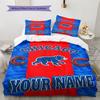 Name Custom Chicago Cubs Pattern Bedding Set Quilt Cover Pillowcase Home Decor Gift (1 * Duvet Cover + 2 * Pillowcase, Without Core)