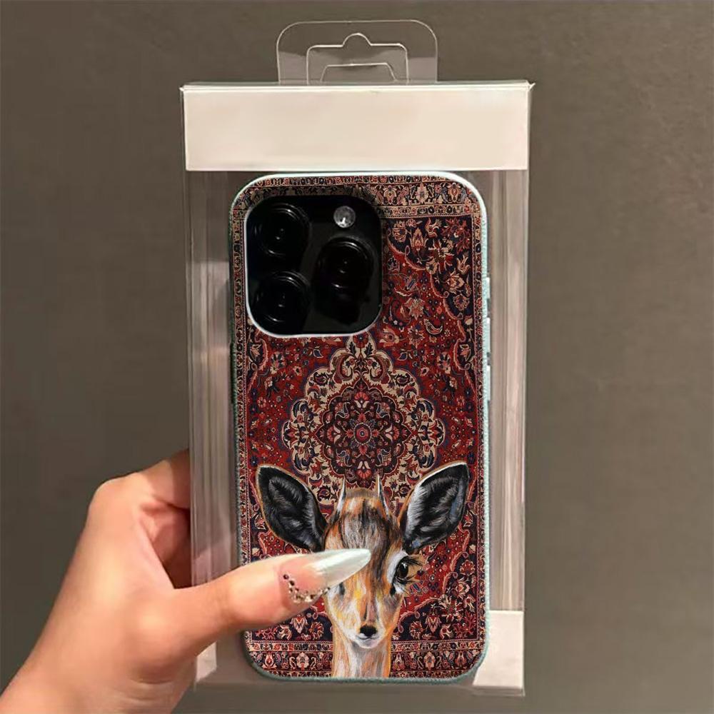 Deer Retro Pattern Transparent Minimalist Creative Phone Case For Iphone 17 Air 16 15 Pro Max 14 Plus 13 12 11 17E Soft Cover
