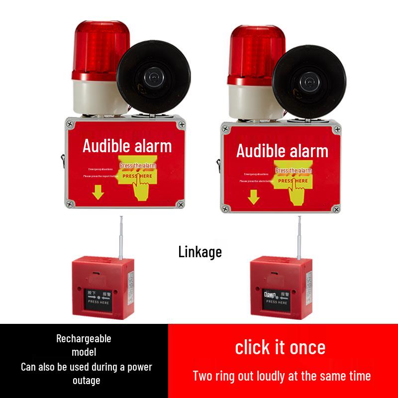 Single-Button Emergency Alarm with Sound and Light for Buildings and Rentals