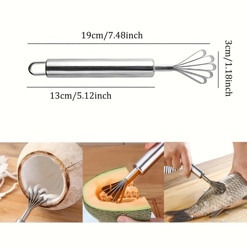 Manual Stainless Steel Shredded Coconut Scraper Knife Home Coconut Grater Scraping Coconut Meat Scraper Fish Fruit Planing