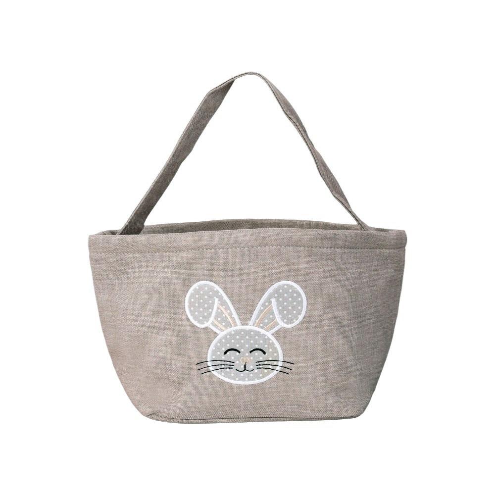 Cartoon Rabbit Storage Basket Large Capacity Wear-resistance Easter Rabbit Basket Decorative with Handle Happy Easter Handbag коричневый