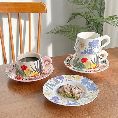 Office Ceramic Coffee Cup and Saucer Set Premium Sense Souvenir Afternoon Tea Household Water Cup Mug