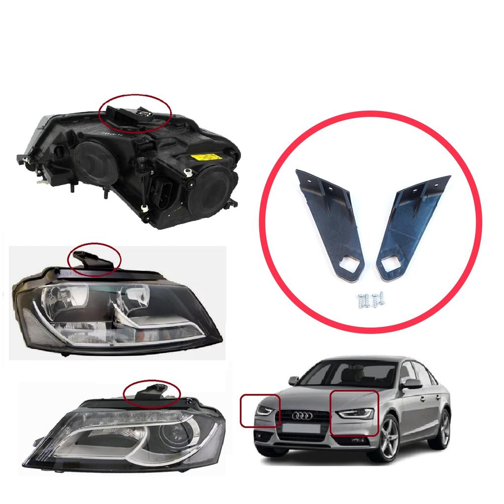 BHL47+BHL48 Headlight Holder Mount Repair Bracket Tab Set Left Right Side for  A3 MK2 8P 2008-2013 Facelift 8P0998121A 8P0998122A