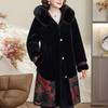 Wear On Both Sides Plus Size Middle-aged Women's Long Faux Fur Coat Winter Outerwears Hooded Elegant Thick Warm Fur Jackets for Women Clothes