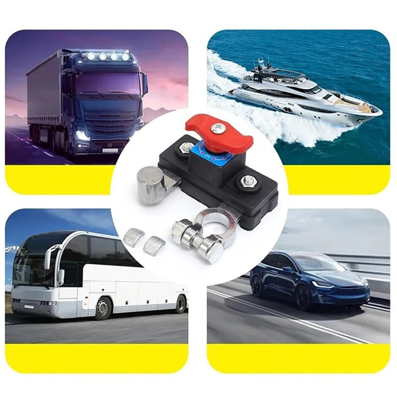 Car Battery Cut Off Switch Disconnect Isolator Cut-off Power Cutoff Switch 12V/24V for RV ATV Boat Car Truck Auto Yacht