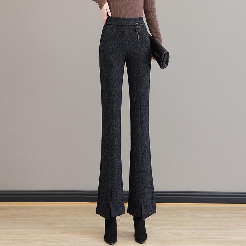 

Chic Slimming Micro Flare Pants for Women - 2025 Autumn/Winter Draped High-End Casual Style L
