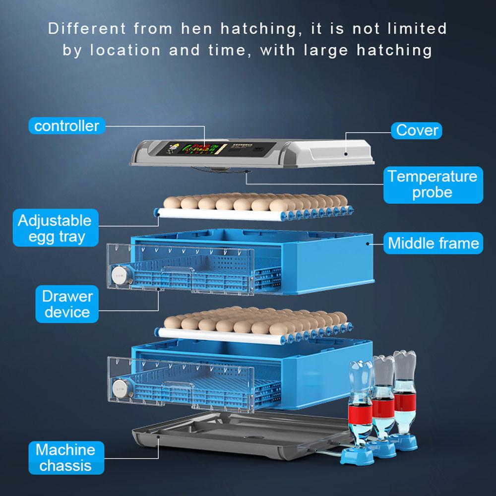 36 Eggs Fully Automatic Digital Egg Hatcher Household Brooder Farm Chicken Bird Incubator Dual-Power Supply Incubator
