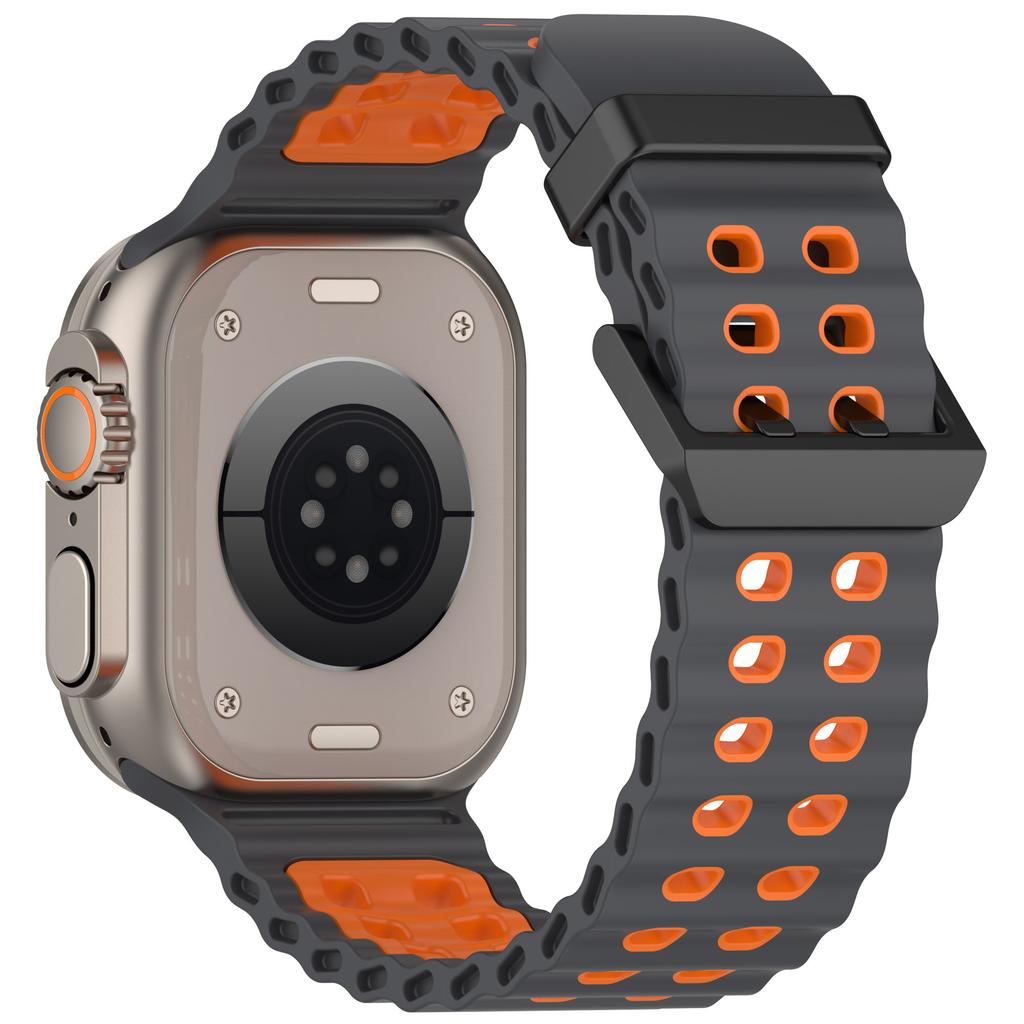 Ocean Silicone+Metal Buckle Strap For Apple Watch Band Ultra 3/2 49mm Sport Bracelet iWatch 11 10 9 8 7 6 SE 46mm 45mm 44mm Belt