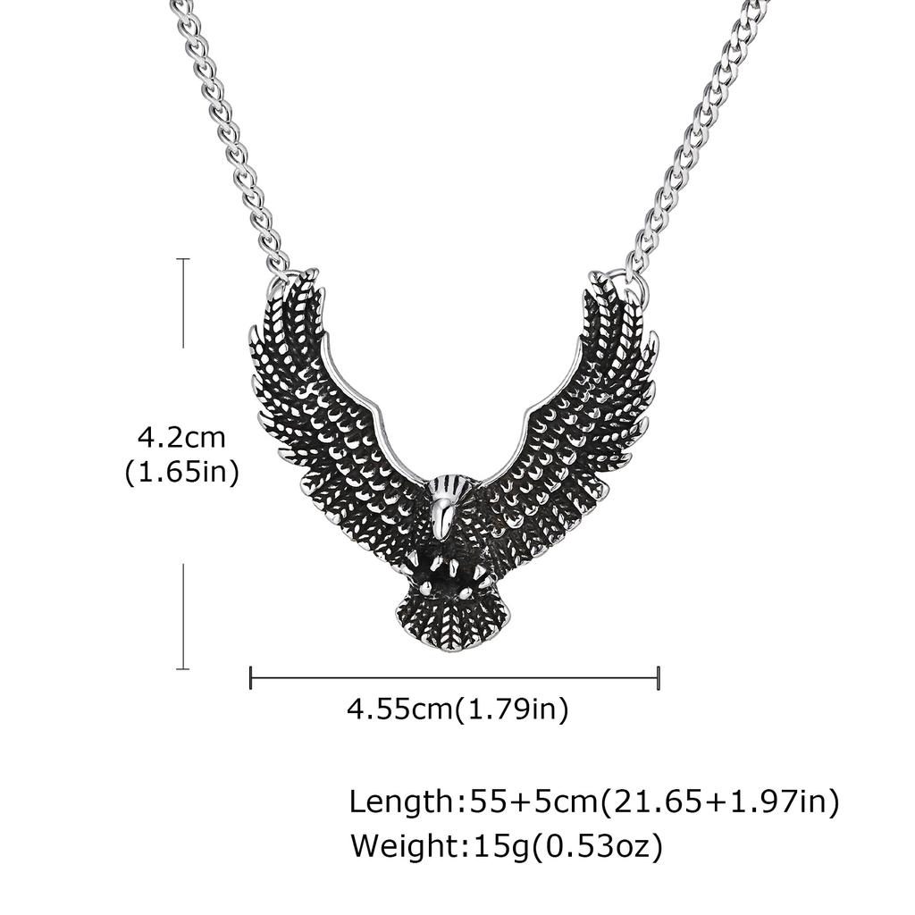 Punk Fliegender Adler Halskette für Männer, Vintage Edelstahl Adler Anhänger, Neues Rapper Rock Zubehör Geschenk