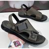 Fashion Men's  Dual-purpose Leather Men's Summer Fashionable Beach Shoes with Soft Soles and One-piece Sandals for External Wear