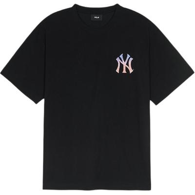 MLB New York Yankees Cooles Farbverlauf-Rückenetikett Großes Logo Trendiges Sport-Kurzarm-T-Shirt Unisex T-Shirts Schwarz 3ATSX035350BKS