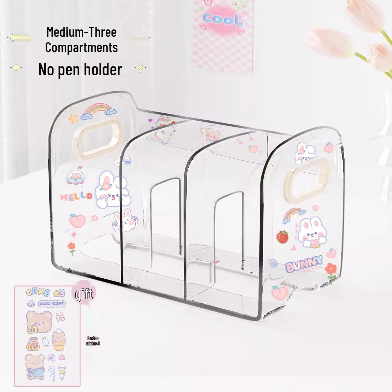 Children s Bookshelf and Storage Rack with Stationery Pen Holder