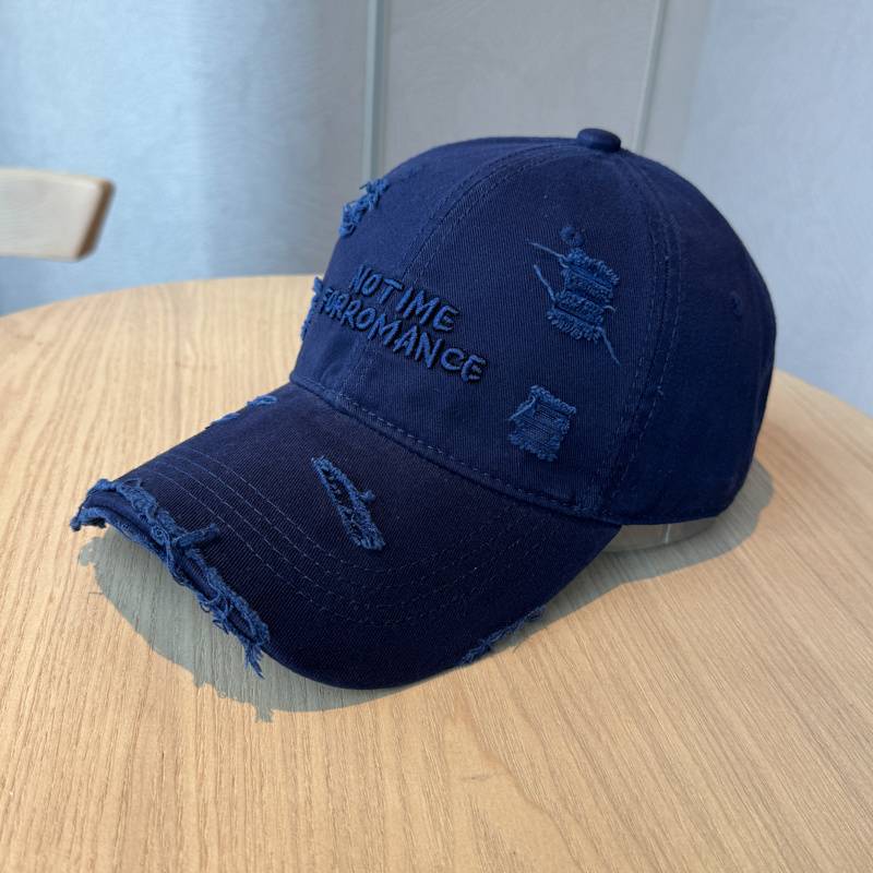 

Embroidery Distressed Baseball Cap Adjustable Washed Hat for Women Men Casual Streetwear Outdoor Sun Visor Trucker Caps темно-синього кольору