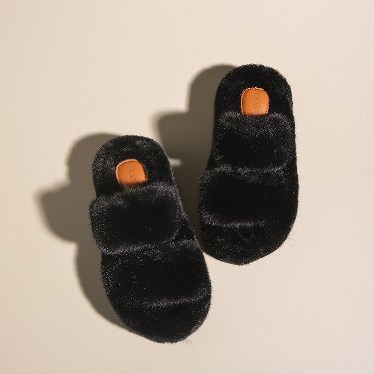 7Cm thick bottom milk tea color evening wind fluffy slippers women's 2025 autumn and winter new outer wear soft bottom cotton slippers outer wear