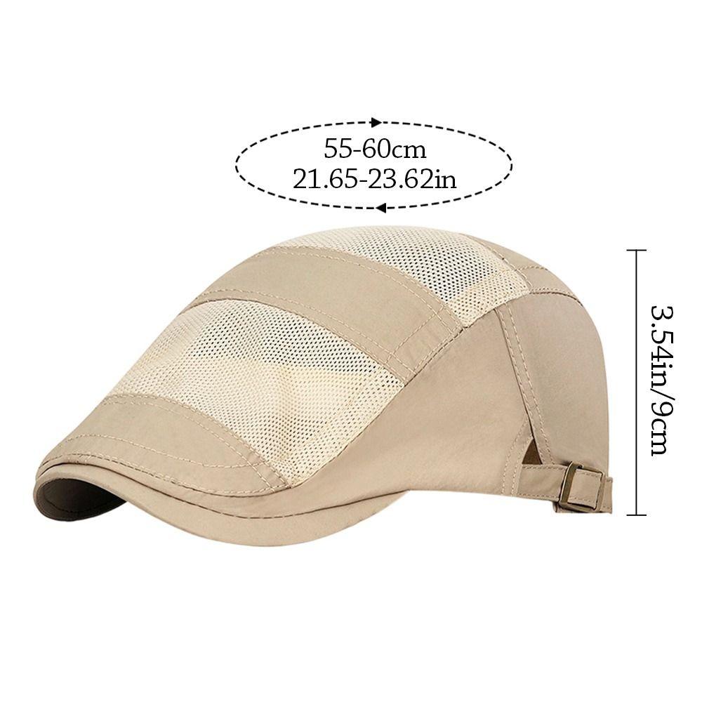 Fashion Summer Beret Hat Quick-Drying Adjustable Newsboy Hat Casual Solid Color Cabbie Hat Men Women