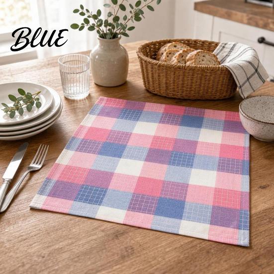 Foldable Napkins for Retro Washable Napkin Plaid Buffalo Check Banquet Colorful Cotton Linen Cloth Reusable