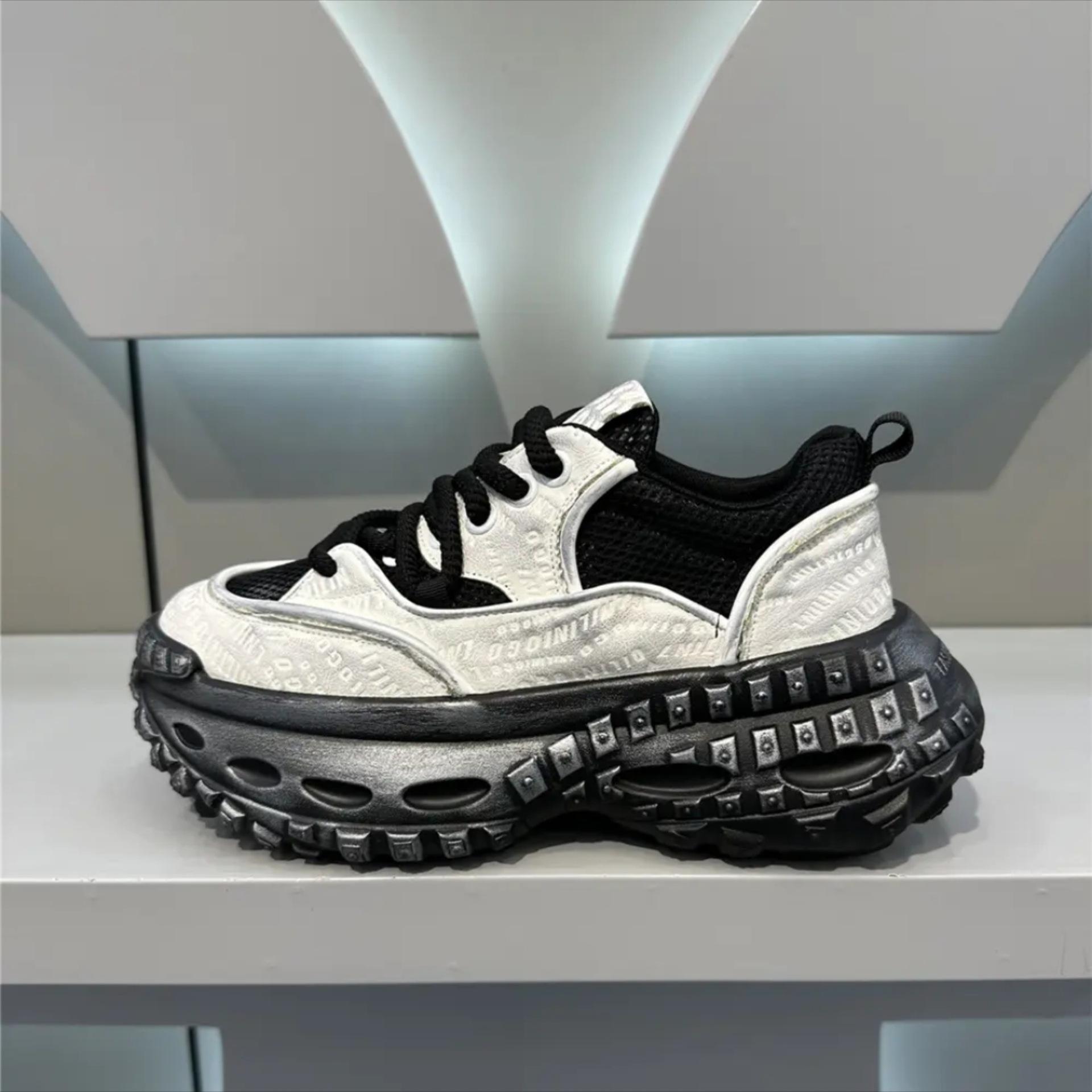 

Модные мужские туфли с сеткой, удобная толстая подошва, повседневные спортивные туфли, дышащие туфли для хлеба 44