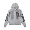 Cross-border trendy brand MIXED & EMOTION ironed diamond letter pattern pullover hooded sweater men's and women's cardigan jacket