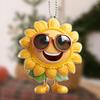 Sunflower Car Rearview Mirror Pendant Acrylic Auto Ornament for Christmas Tree Lightweight Hanging Decoration
